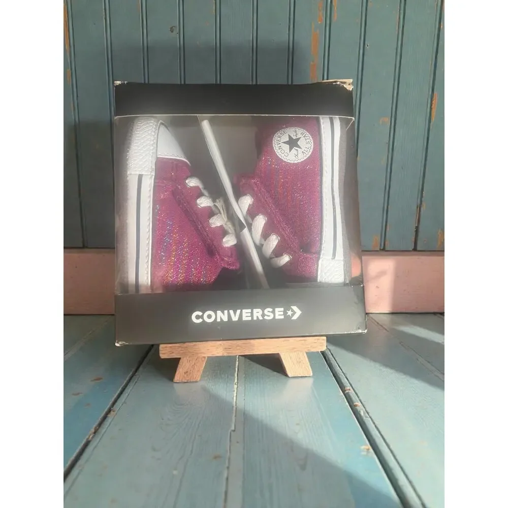 Converse Kids' Chuck Taylor All Star Cribster Shinefetti Purple Sz3
